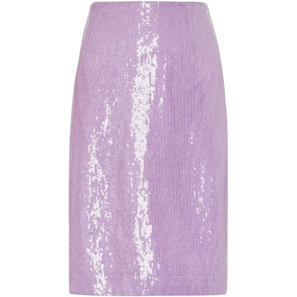 NWT Milly Fall 2023 ‘Adley’ Sequin Skirt in Purple Size 0 - Picture 1 of 16